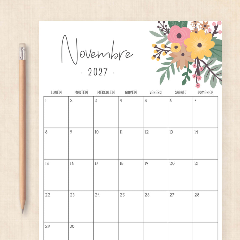 calendario 2027 da stampare