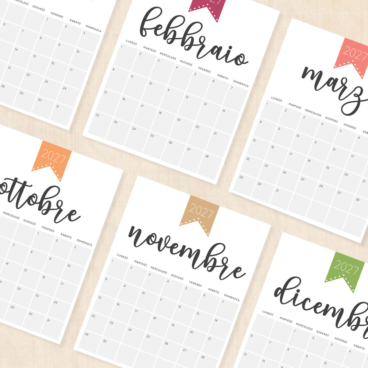 calendario 2027 da stampare
