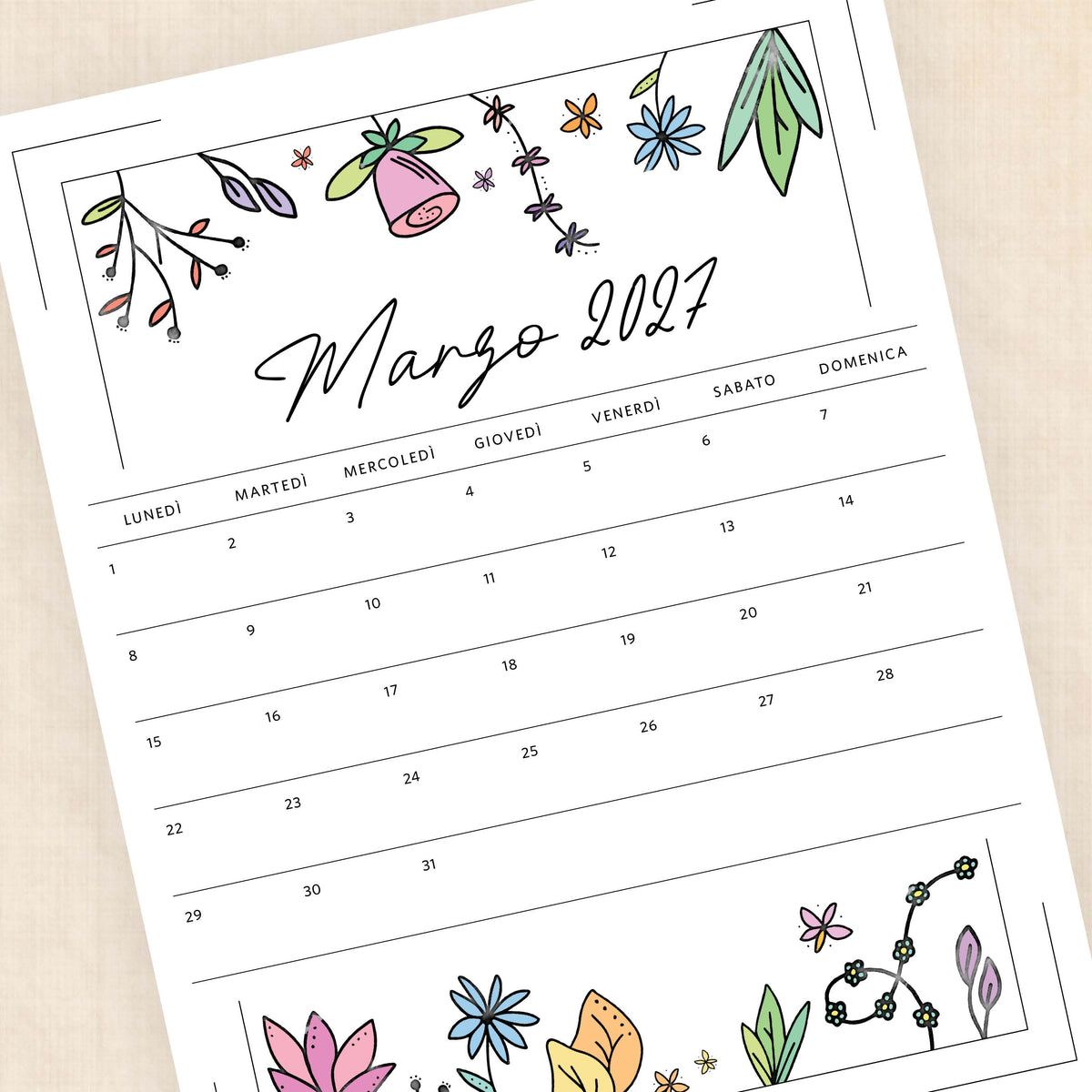 calendario 2027 da stampare