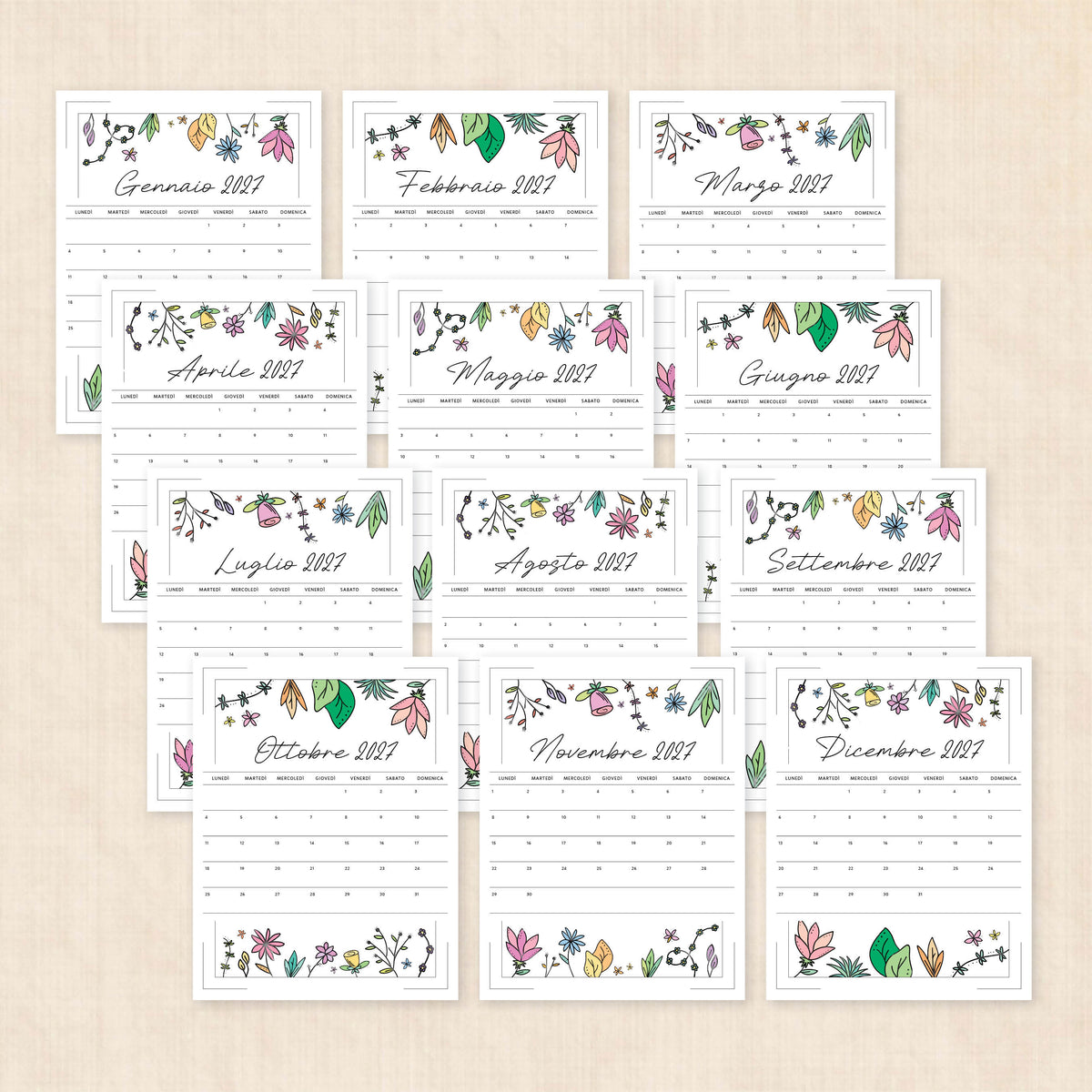 calendario 2027 da stampare