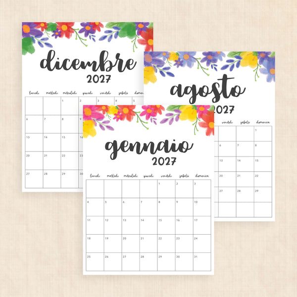 calendario 2027 da stampare