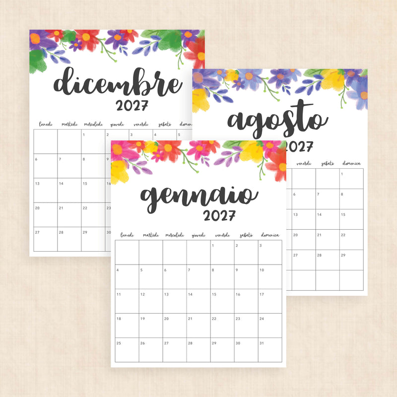 calendario 2027 da stampare