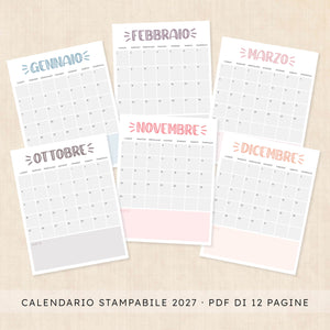 calendario 2027 da stampare
