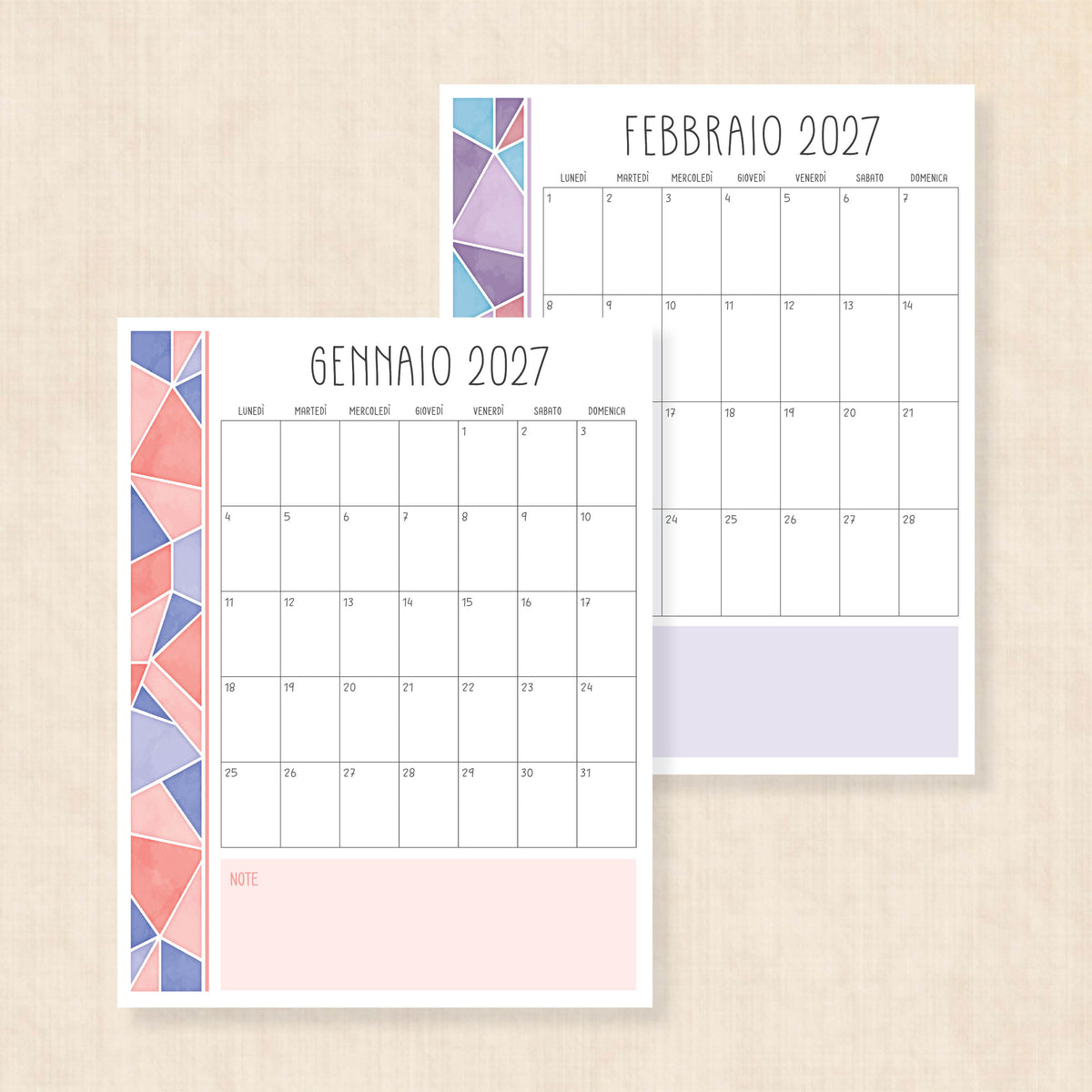 calendario 2027 da stampare