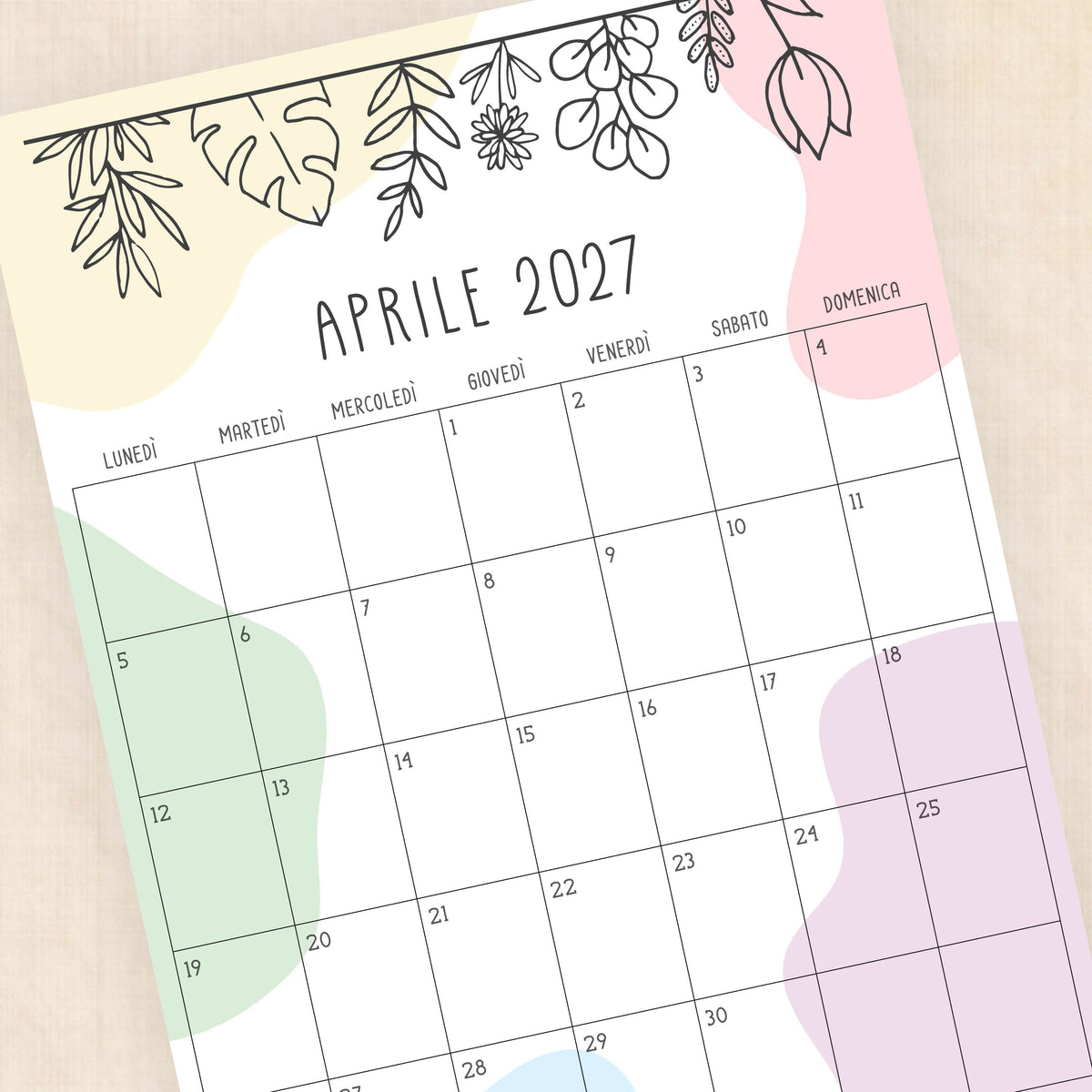 calendario 2027 da stampare