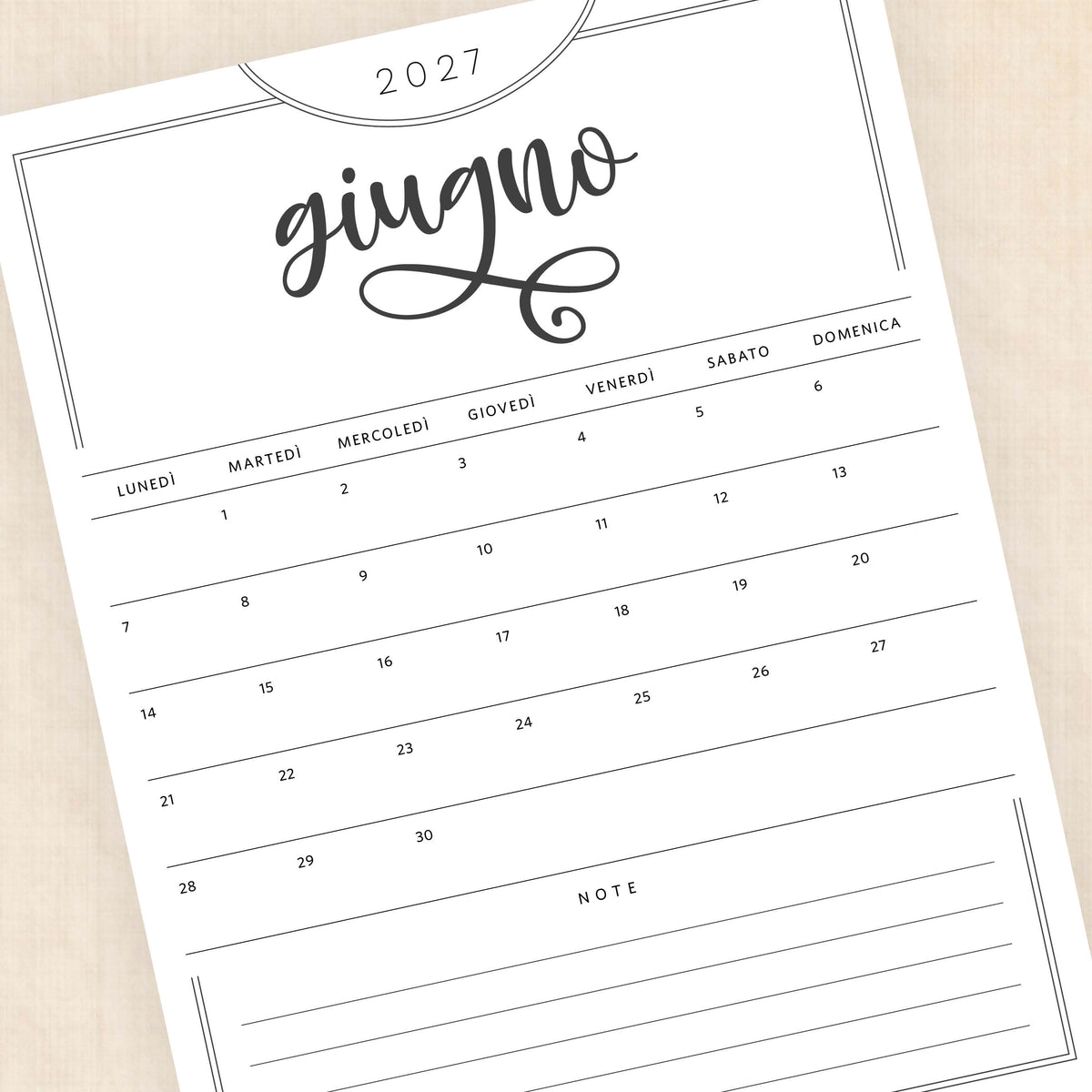 calendario 2027 da stampare