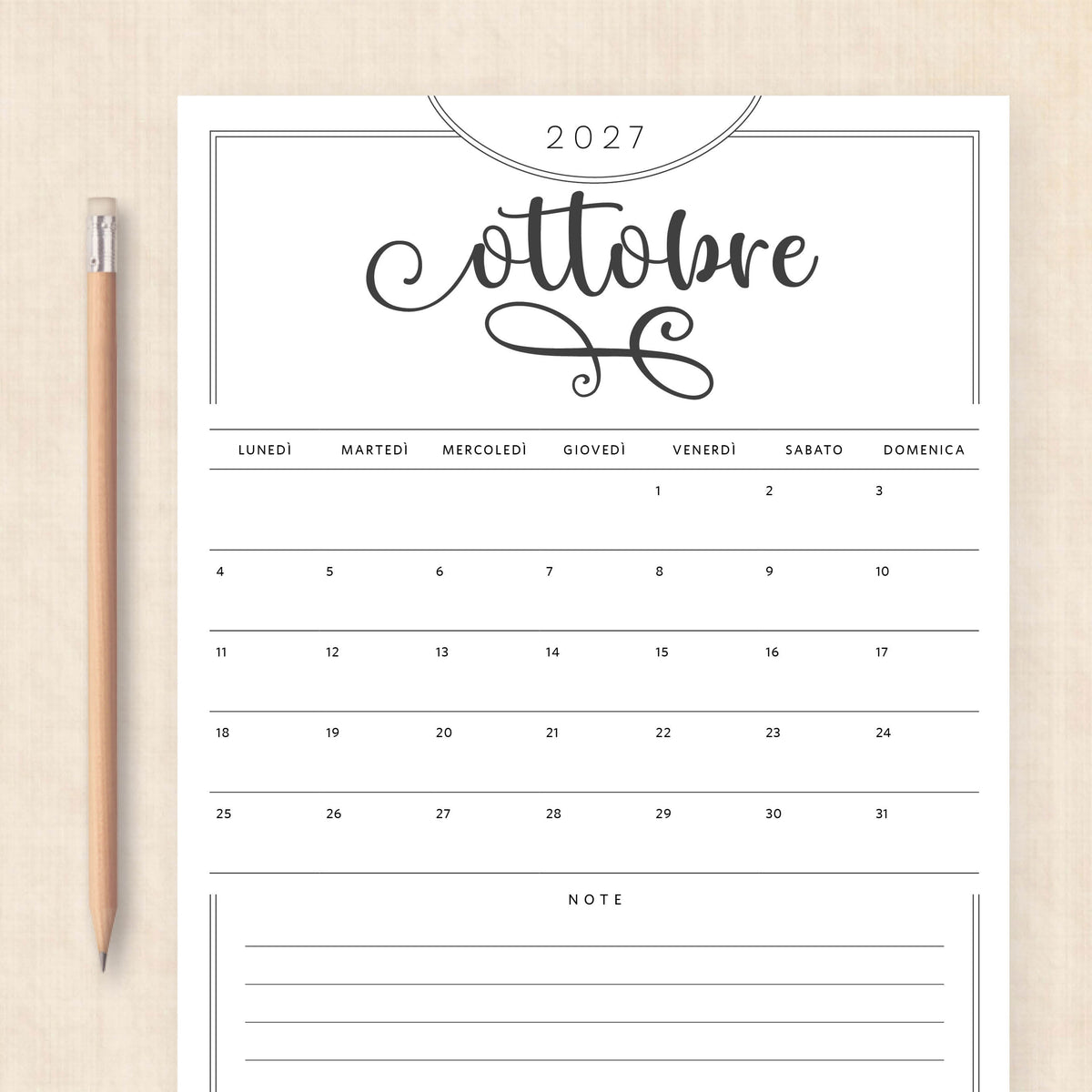 calendario 2027 da stampare