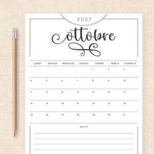 calendario 2027 da stampare