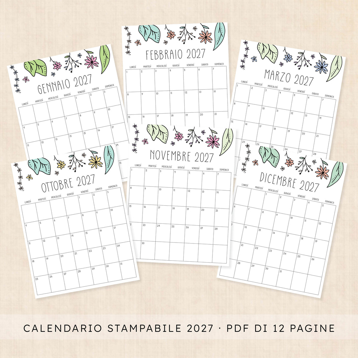 calendario 2027 da stampare
