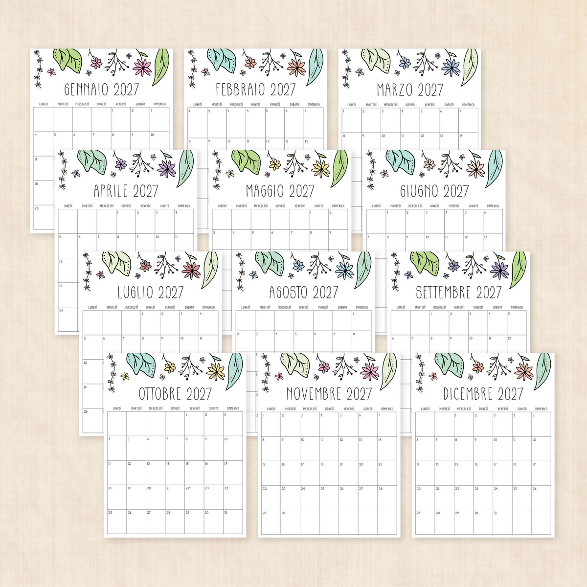 calendario 2027 da stampare