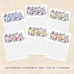 calendario 2027 da stampare