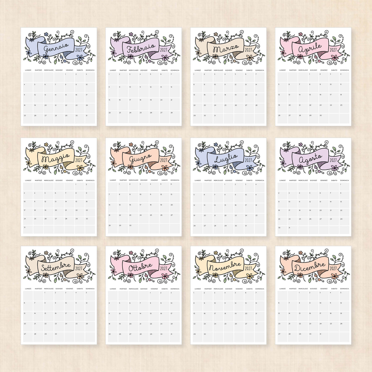 calendario 2027 da stampare