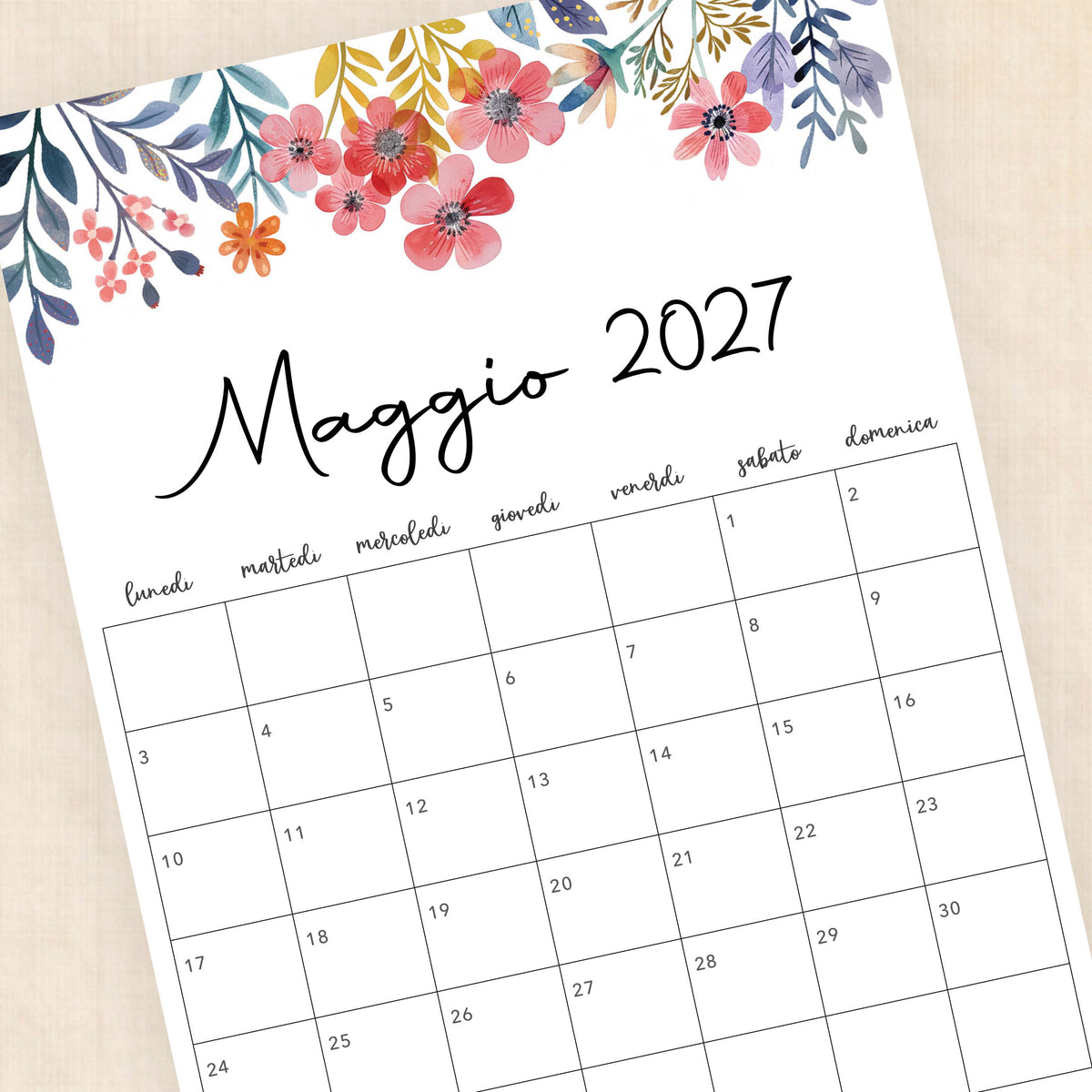 calendario 2027 da stampare