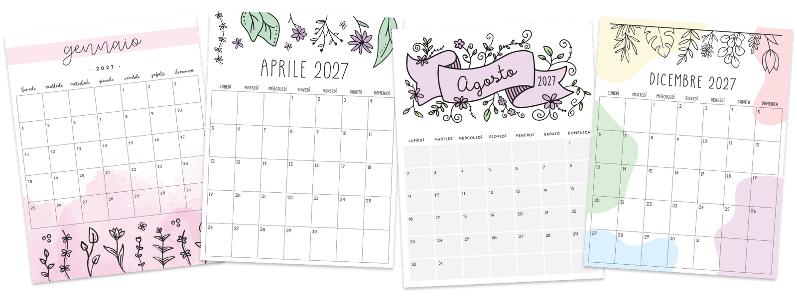 calendario 2027 da stampare