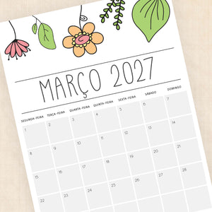 calendário 2027 para imprimir