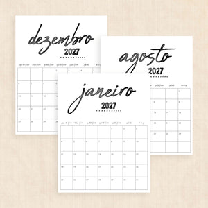 calendário 2027 para imprimir