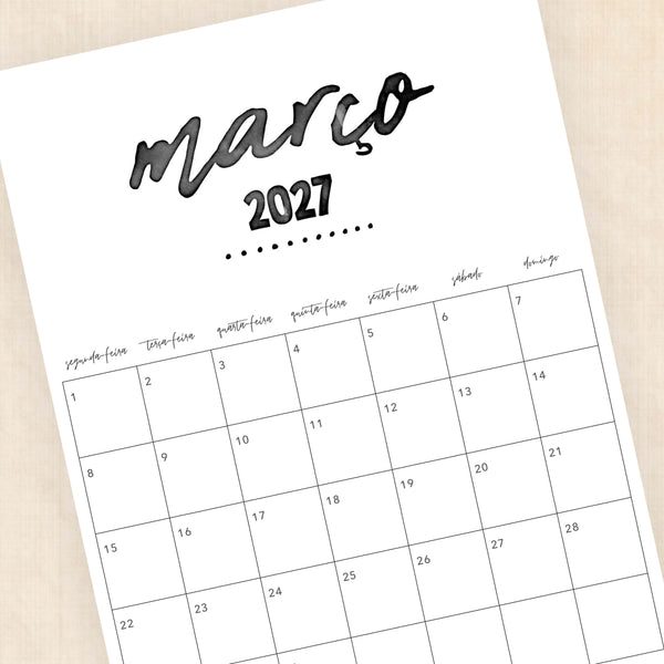 calendário 2027 para imprimir