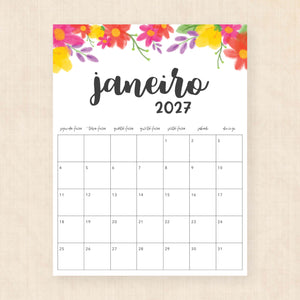 calendário 2027 para imprimir