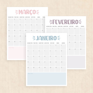 calendário 2027 para imprimir
