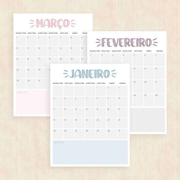 calendário 2027 para imprimir