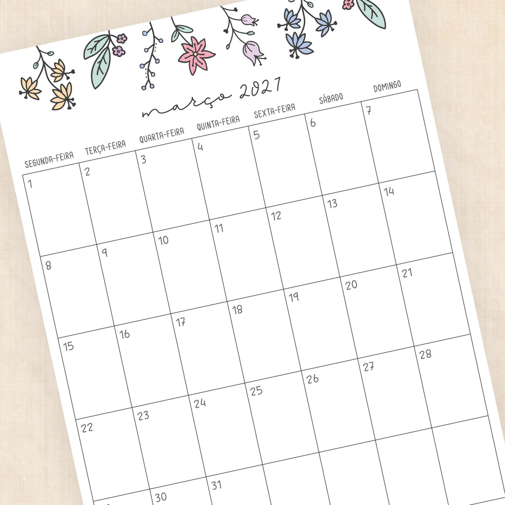 calendário 2027 para imprimir