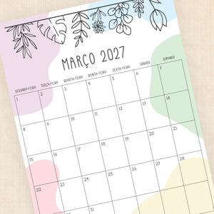 calendário 2027 para imprimir