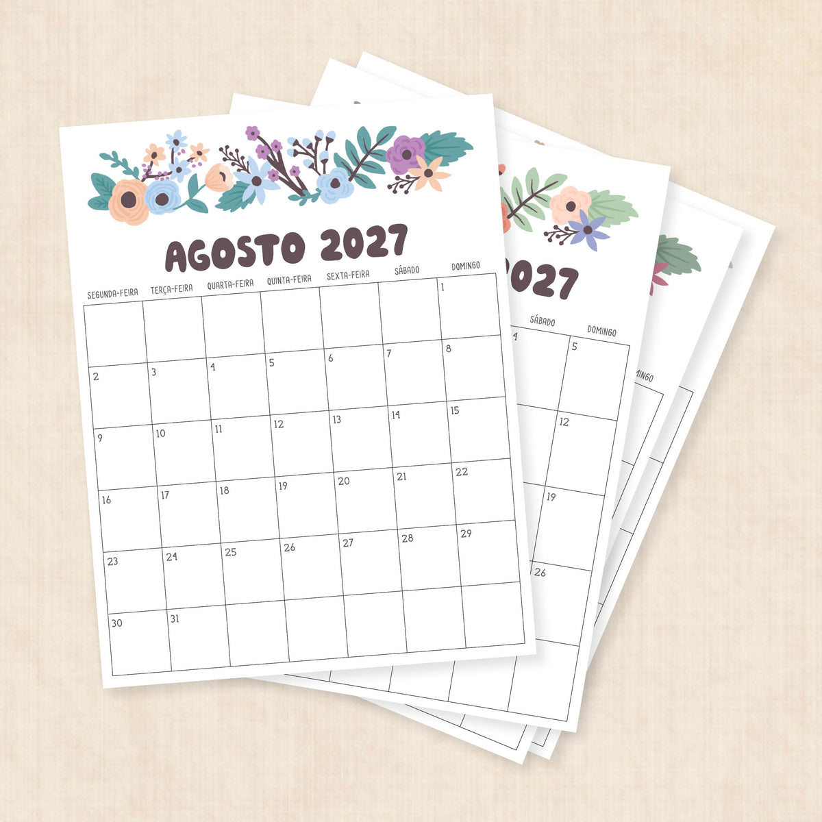 calendário 2027 para imprimir