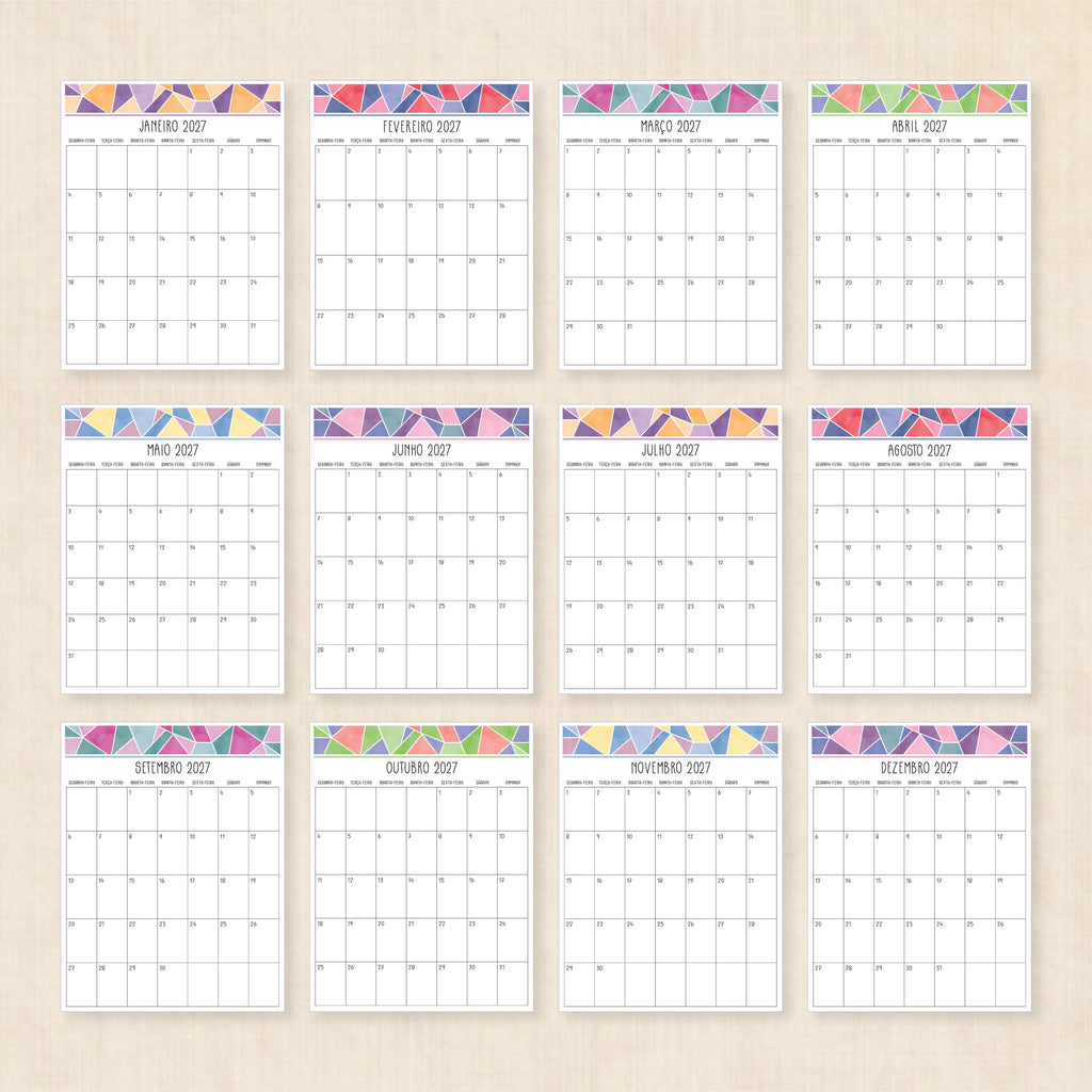 calendário 2027 para imprimir