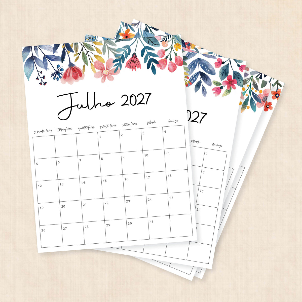 calendário 2027 para imprimir