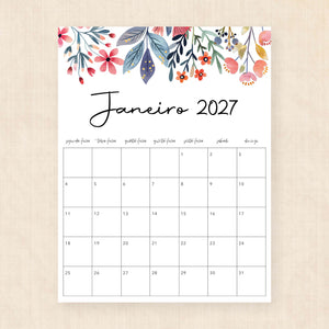 calendário 2027 para imprimir