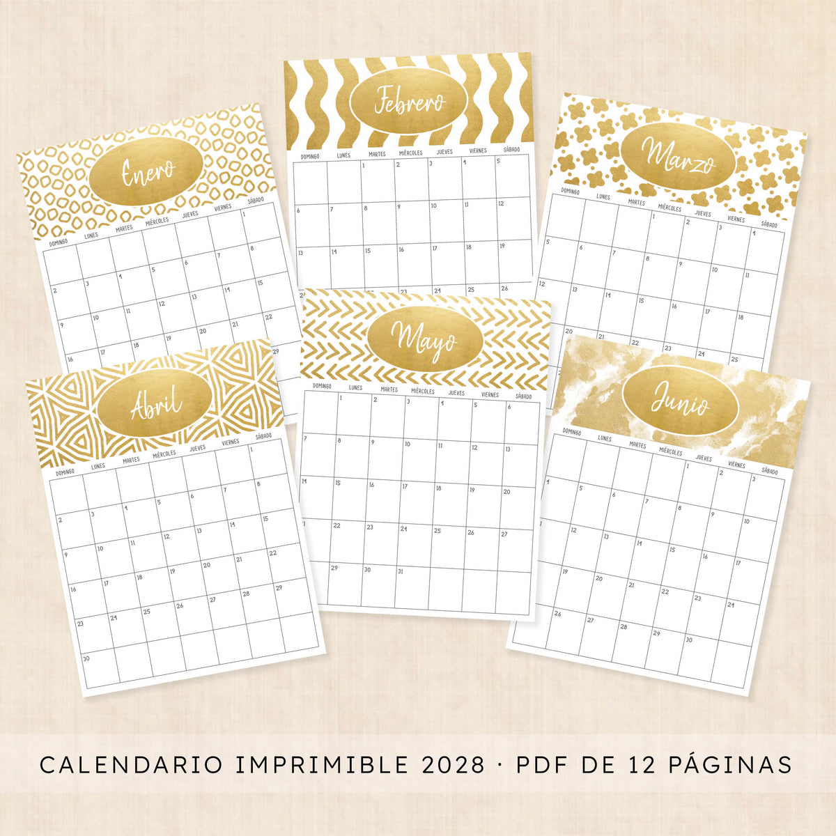 calendario 2028 para imprimir