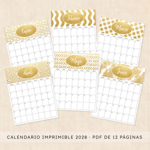 calendario 2028 para imprimir