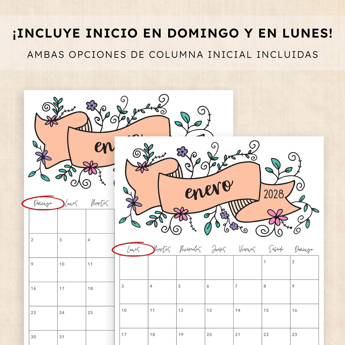 calendario 2028 para imprimir