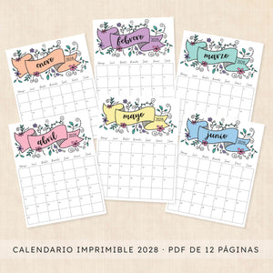 calendario 2028 para imprimir