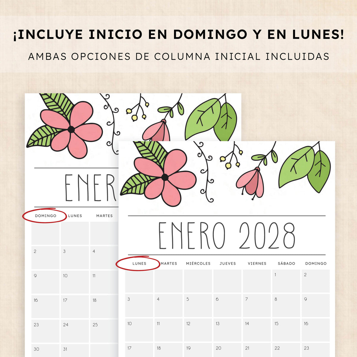calendario 2028 para imprimir