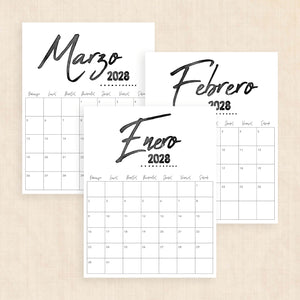 calendario 2028 para imprimir