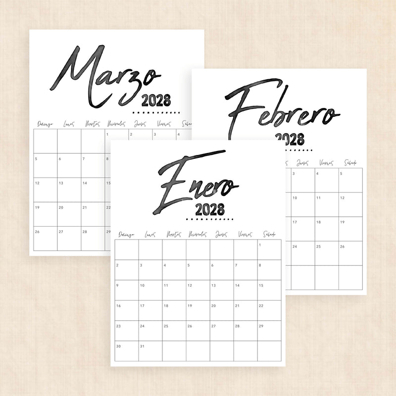 calendario 2028 para imprimir