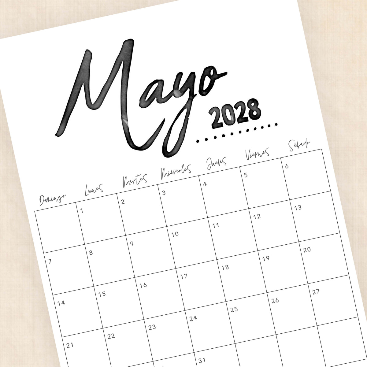 calendario 2028 para imprimir