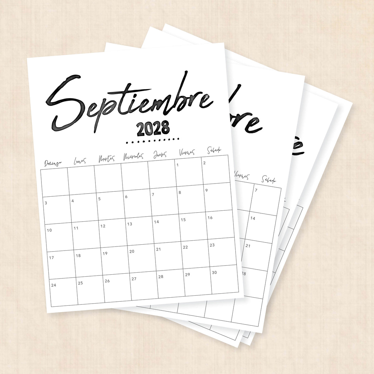 calendario 2028 para imprimir