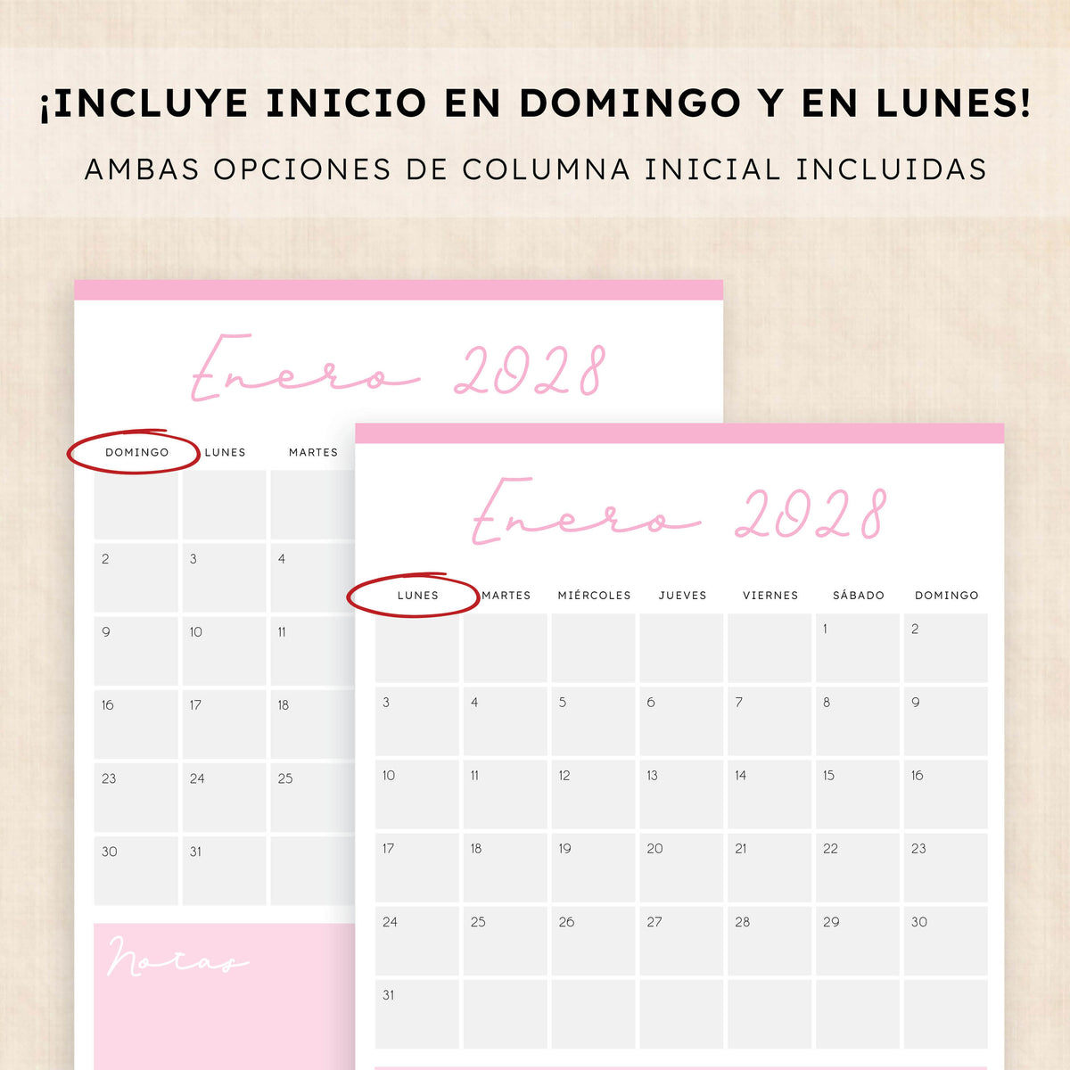calendario 2028 para imprimir
