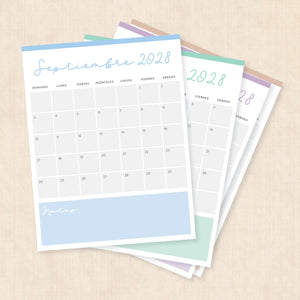 calendario 2028 para imprimir