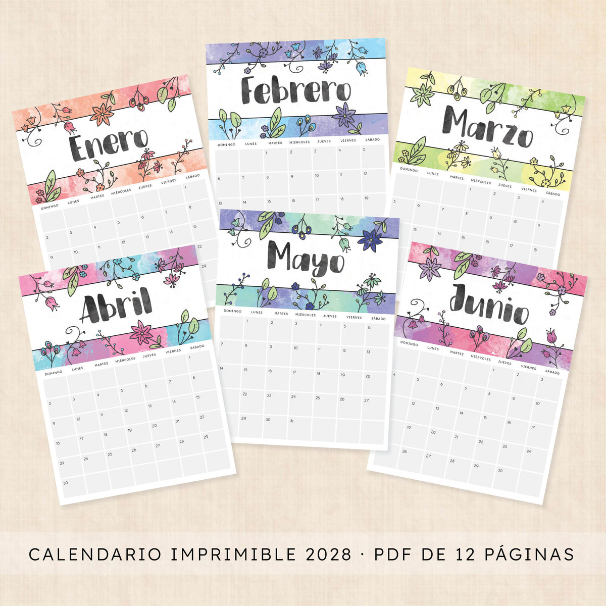 calendario 2028 para imprimir