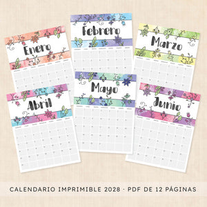 calendario 2028 para imprimir