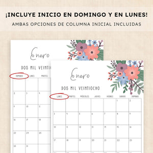 calendario 2028 para imprimir