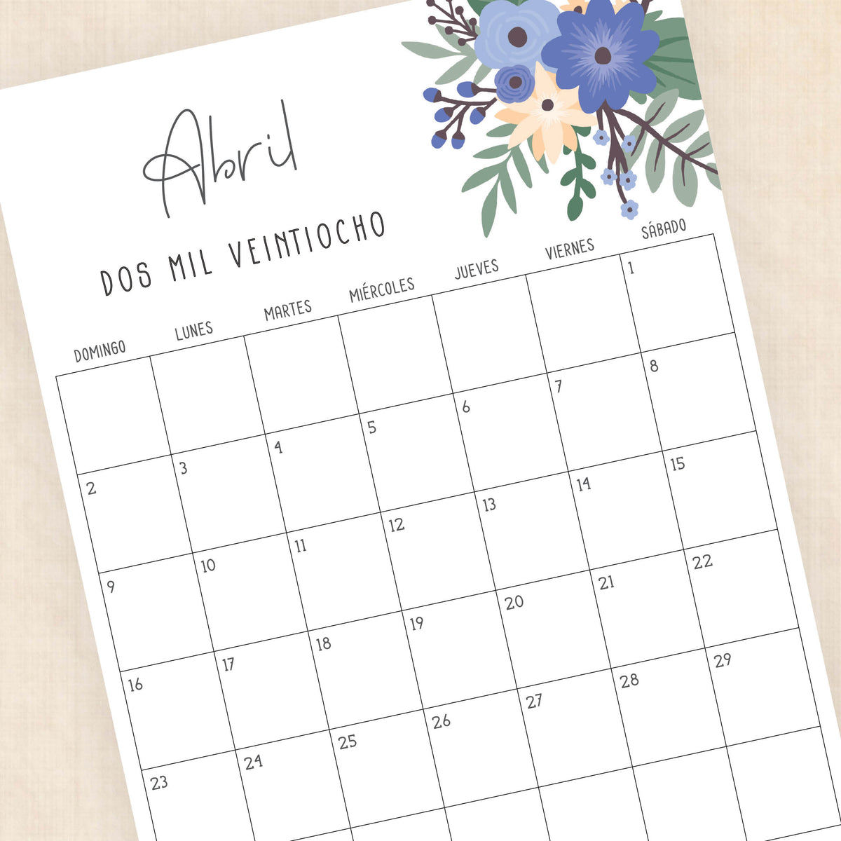 calendario 2028 para imprimir