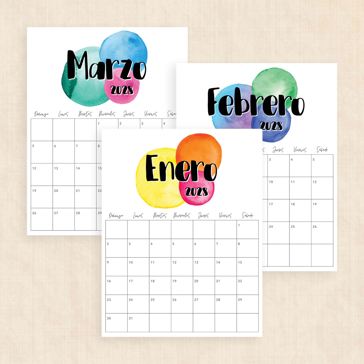 calendario 2028 para imprimir