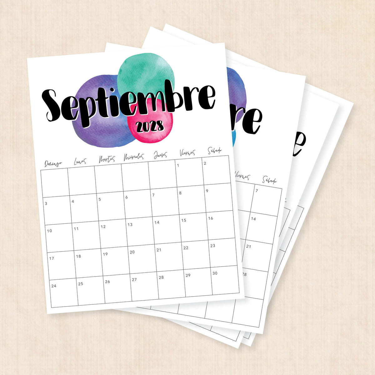 calendario 2028 para imprimir