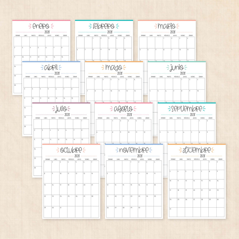 calendario 2028 para imprimir