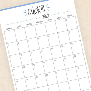 calendario 2028 para imprimir