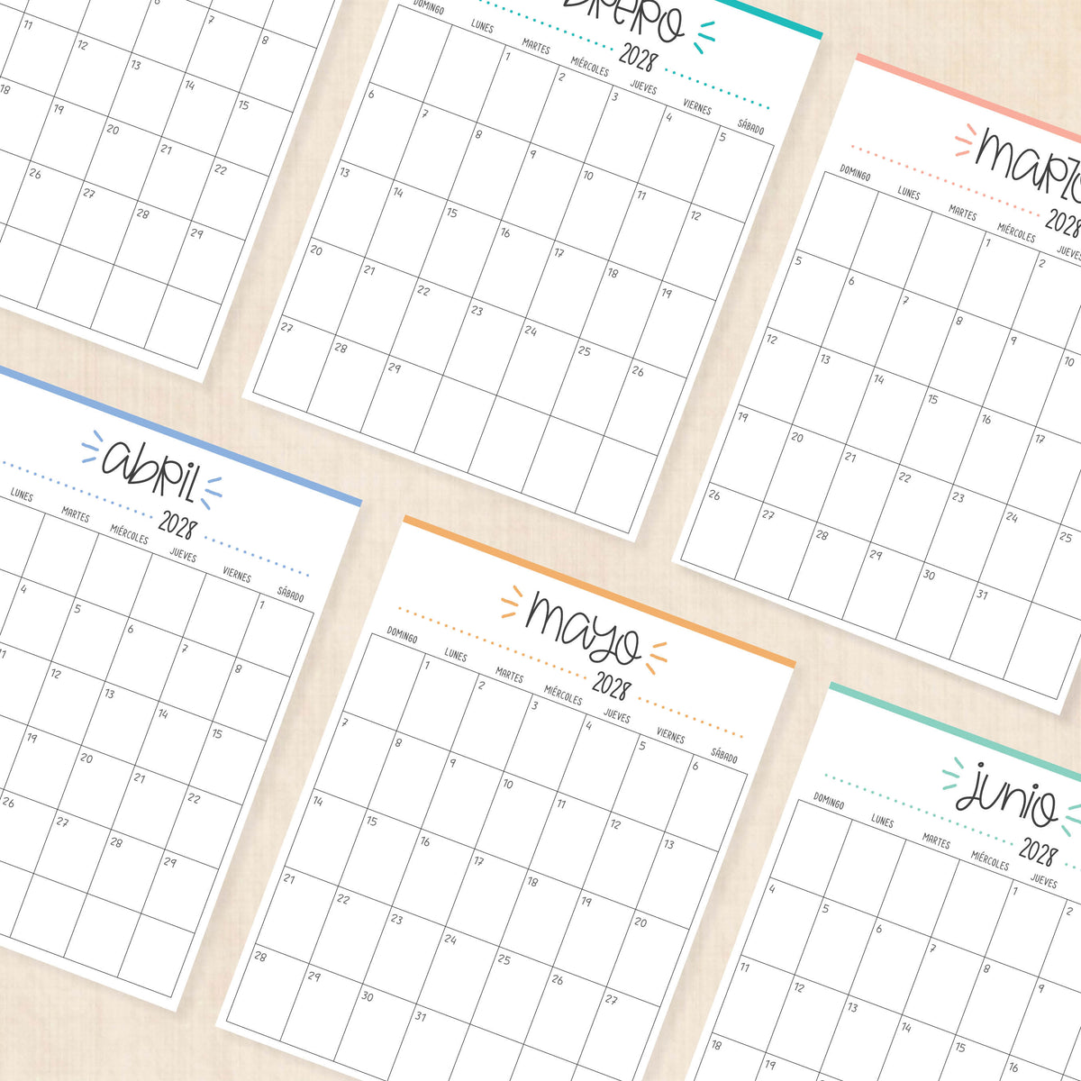 calendario 2028 para imprimir